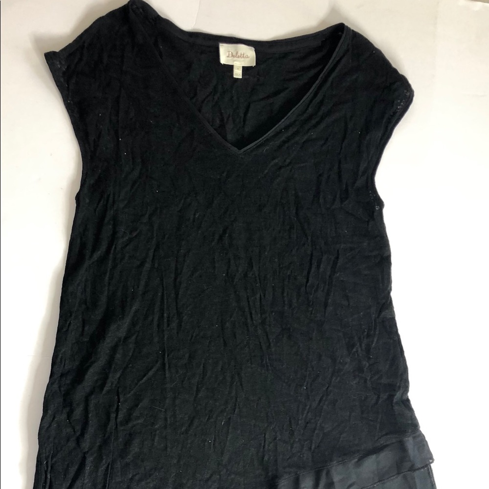 Anthropologie Deletta black tunic